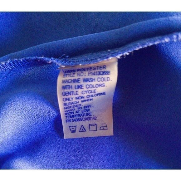 Peter Nygars Royal Blue Long Sleeve Blouse Size Large - Picture 6 of 6